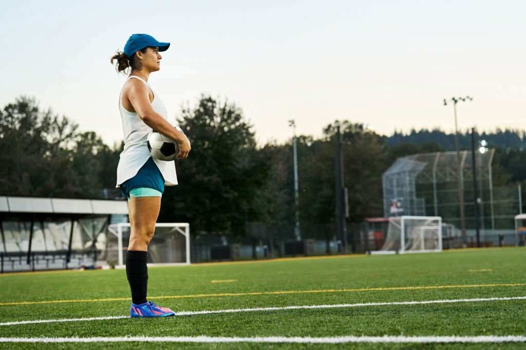 Woman athlete on the field